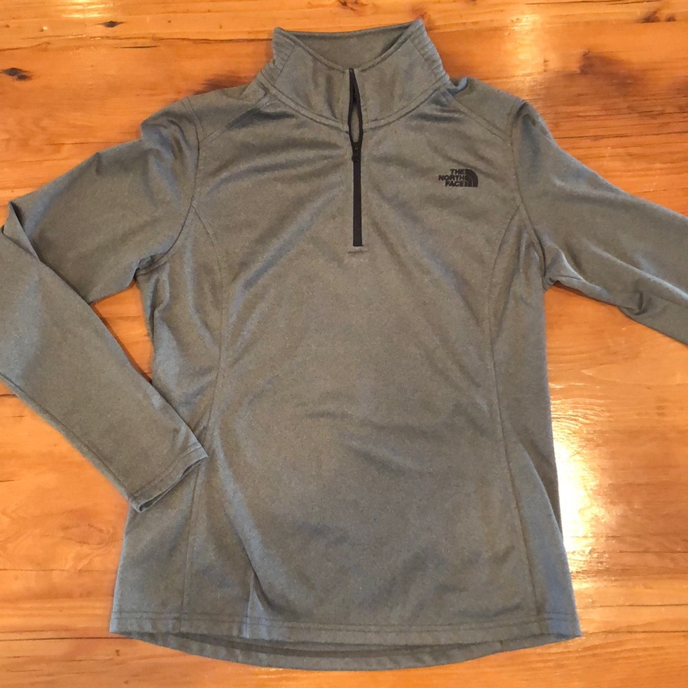 Grey North Face Quarter Zip Pullover